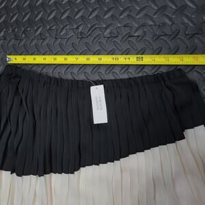 Banana Republic Pleated Color-Block Mini Skirt Black / Ivory Size M NWT